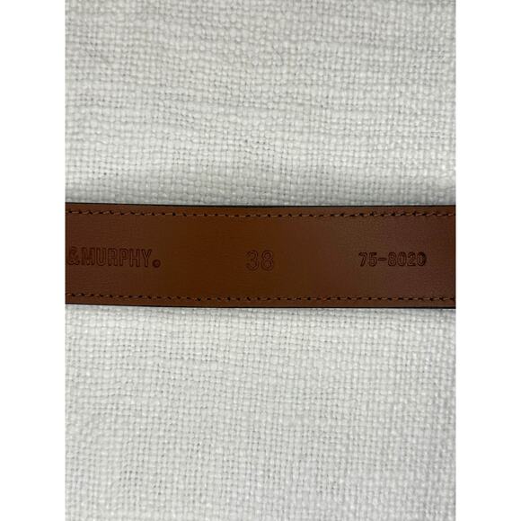 Johnston & Murphy Perforated Suede Leather Belt Brown Sz 38 (Style 75-8020) NWT - Picture 8 of 9